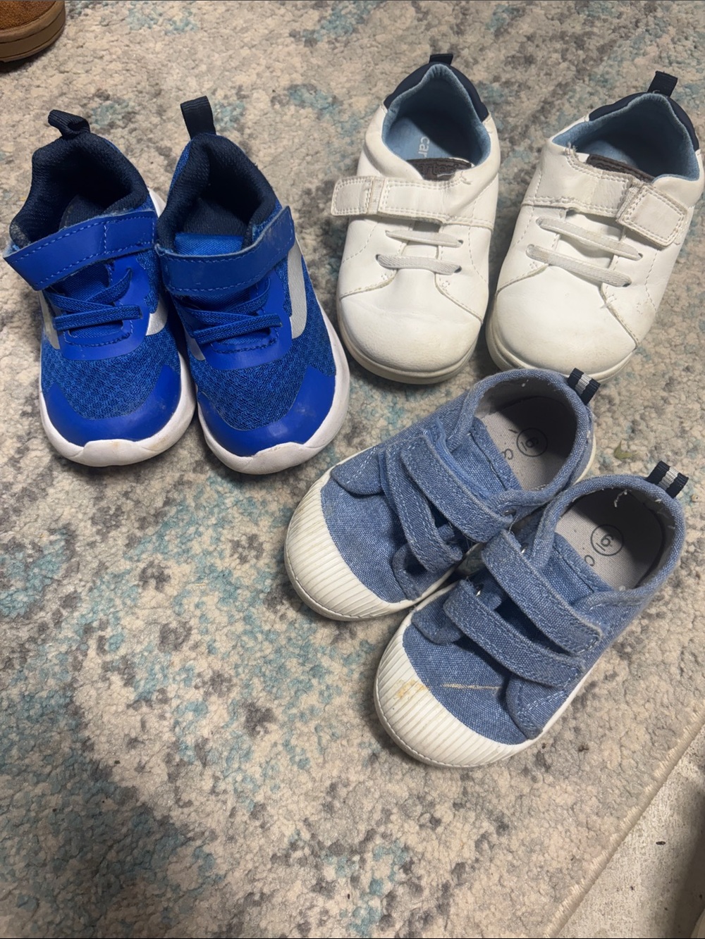 Kids Blue Casual Velcro Sneakers - Comfortable Everyday Shoes